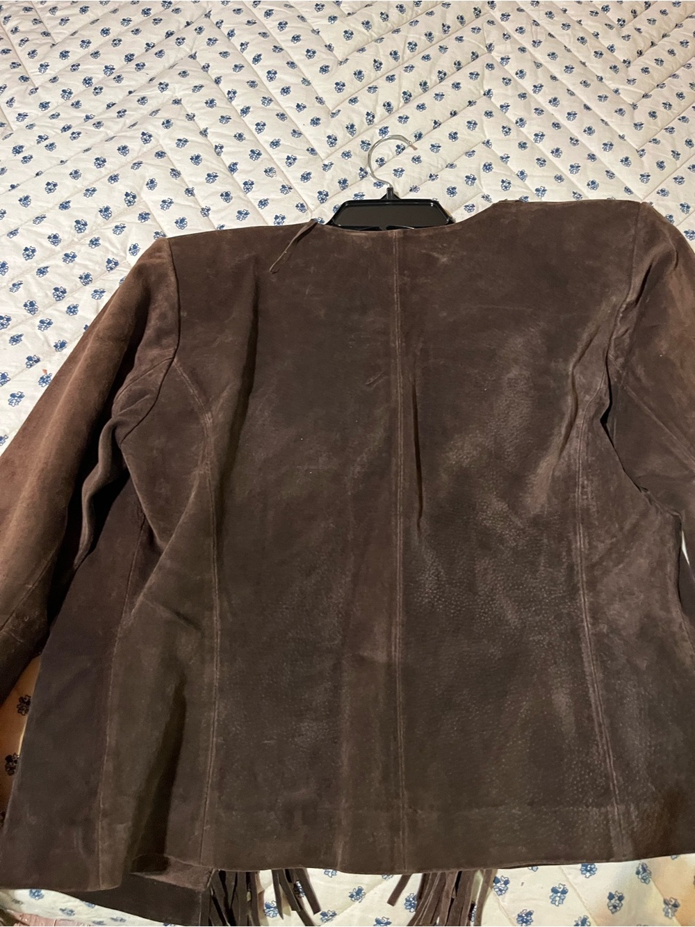 Boston Proper Brown Suede Fringe Jacket - Picture 3 of 5